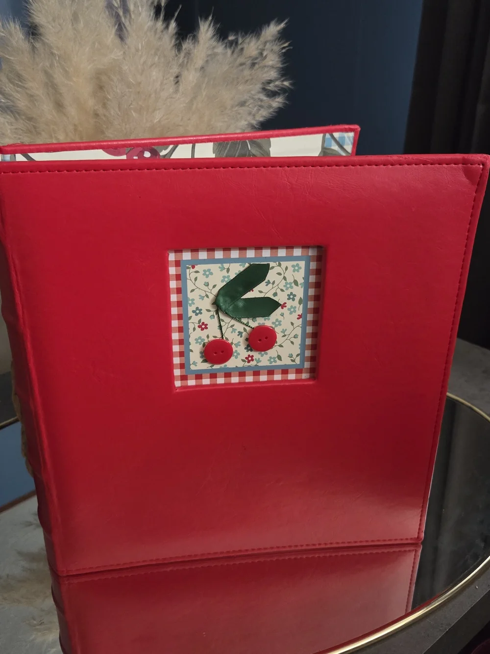 Vintage Cherry Recipe Binder Cookbook Organizer 3-Ring Binder Farmhouse Recipe